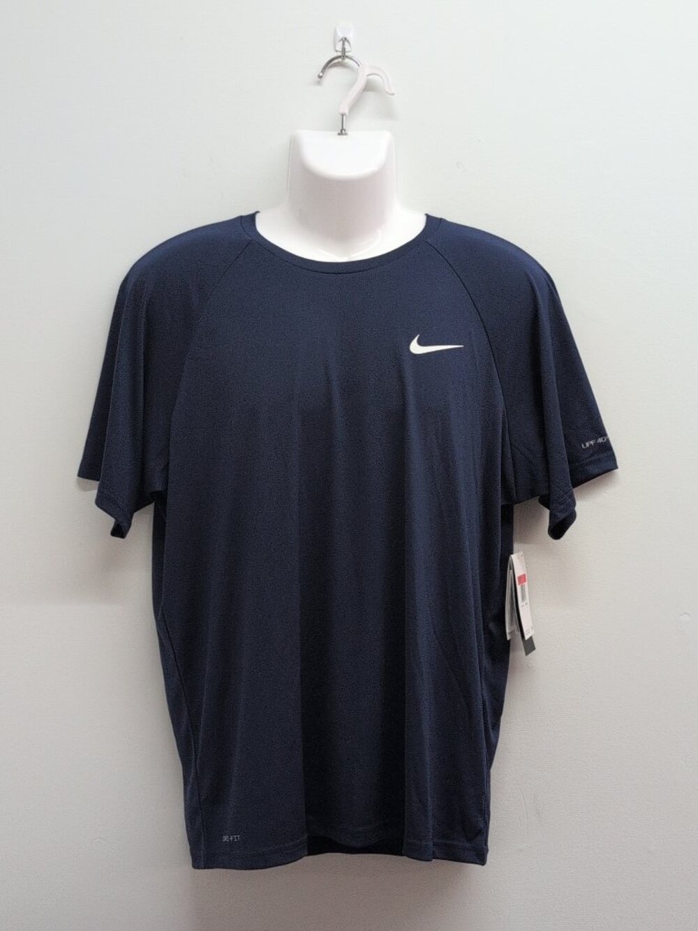 Nike Swim Hydroguard Essential Men's Dri-FIT UV Short Sleeve Top Large Navy